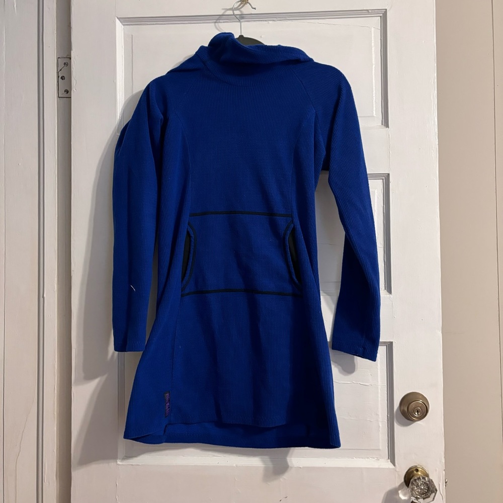 Melanzana Womens Melly micro grid dress colbalt blue size medium